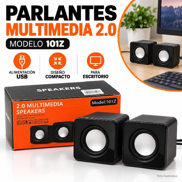 &ua PARLANTE PC USB MULTIMEDIA 2.0 101Z (BLT-215)